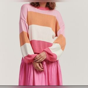 Charlie Holiday Oversized Sunset Strip Penny Knit Sweater Size 6